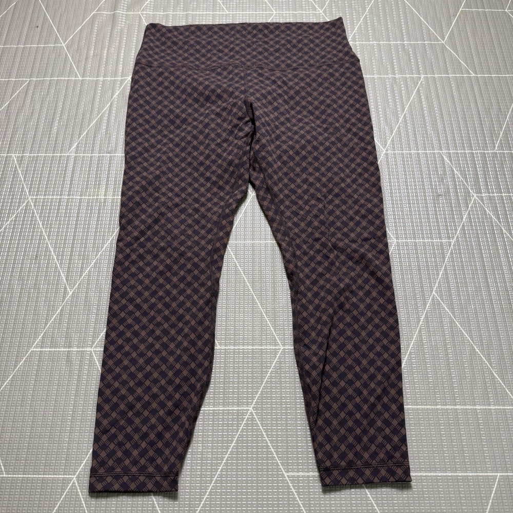 lululemon Align High-Rise Pant 25" RARE Jacquard 14 Brown LW5HFES
